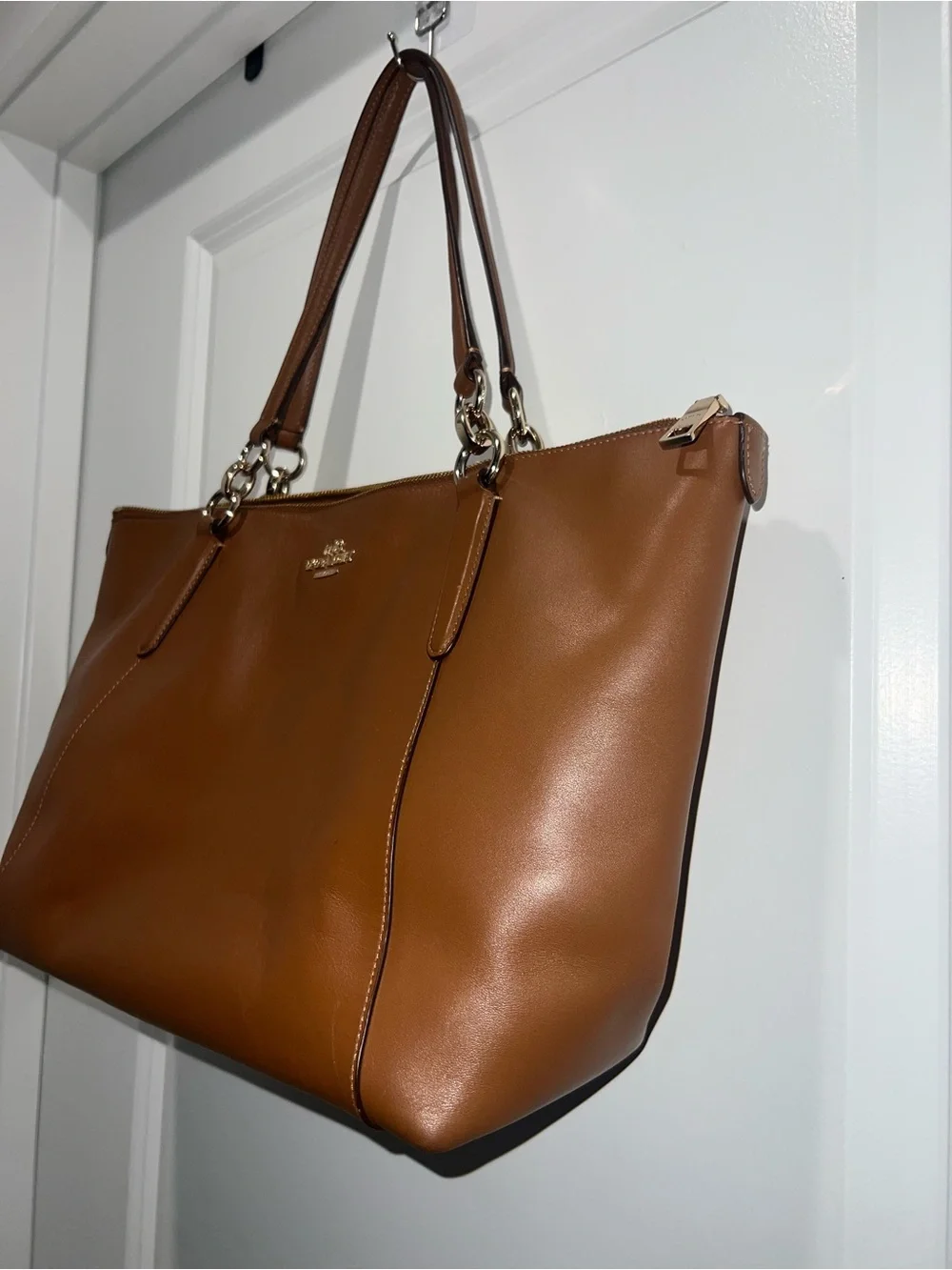 Coach Ava Tote - Tan Leather Tote with Gold Hardware
